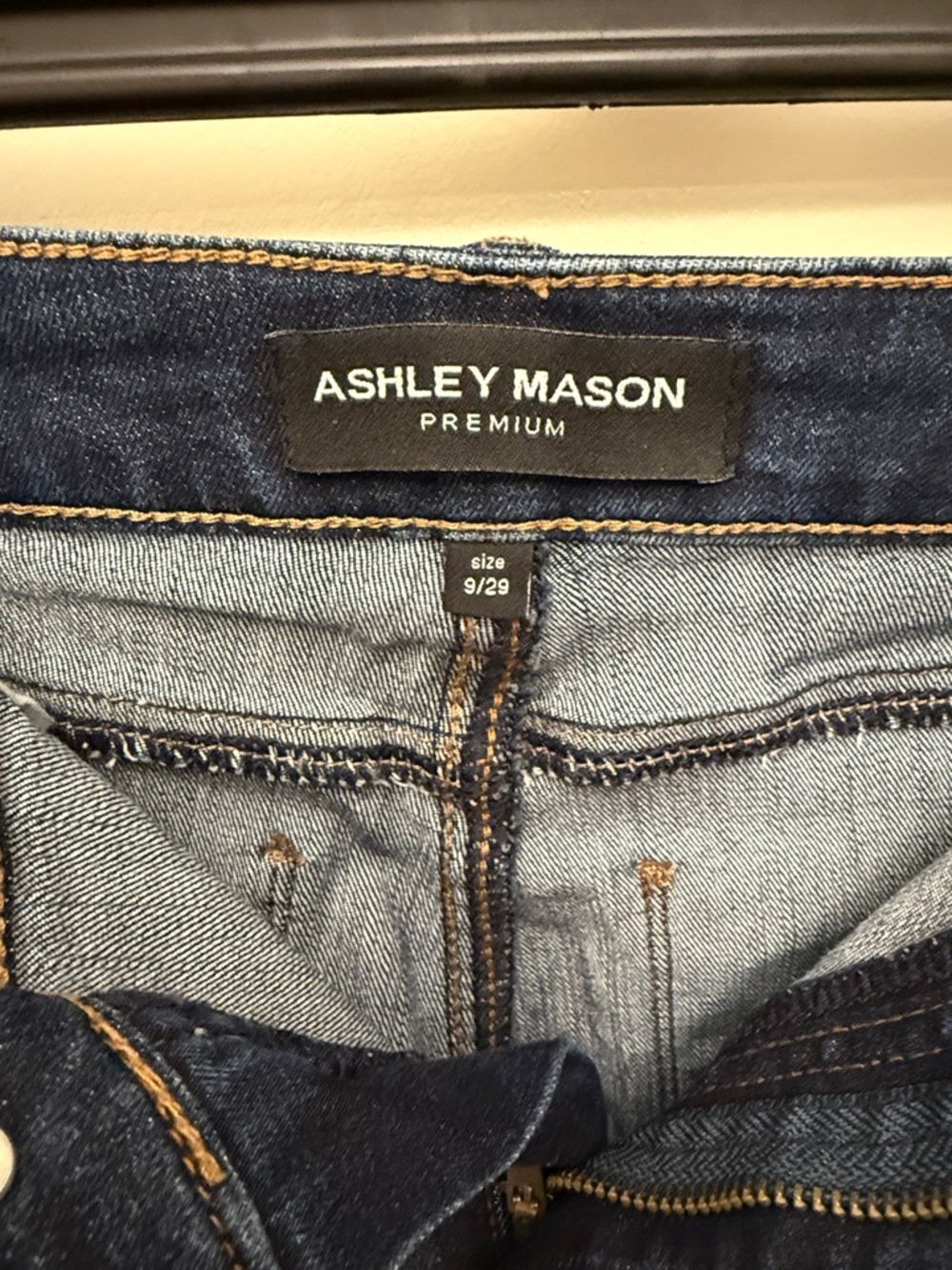Ashley Mason Dark Blue Embroidered Flare Jeans - Picture 5 of 5